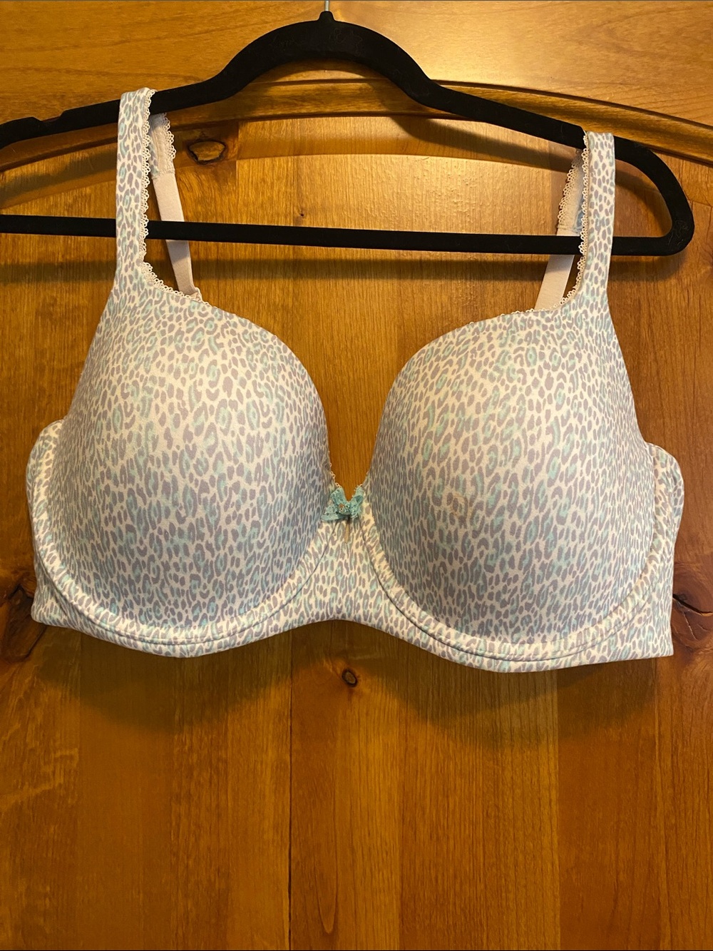 Victoria's Secret Light Blue Leopard Print T-Shirt Bra